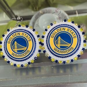 Golden State Warriors Blue and Yellow Earrings